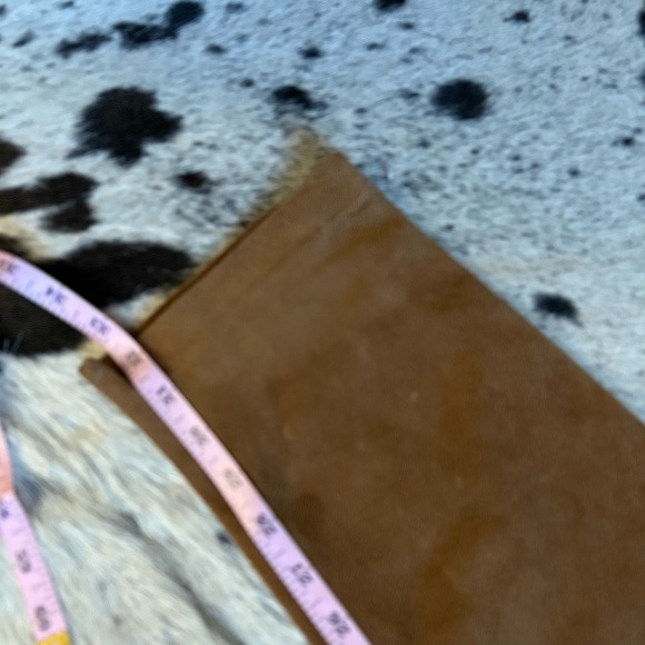 HUGO BUSCATI 100% Suede Leather Brown‎ Straight Leg Pants Slit Size 4 Western - Picture 8 of 8